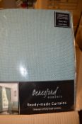 *Five Cavendish Teal Pencil Pleat Curtains 66” x 72” drop