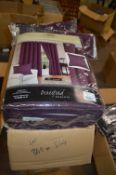 *Beresford Roberts Valencia Lined Eyelet Curtains in Aubergine 90” x 90” drop