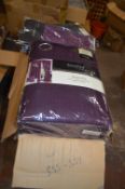 *Beresford Roberts Valencia Lined Eyelet Curtains in Aubergine 90” x 90” drop