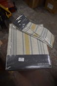 *Montgomery Hove Stripe Lined Pencil Pleat Curtains in Grey & Mustard 90” x 54” drop with Tiebacks