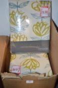 *Five Amelie Lindon Green Pencil Pleat Curtains 90” x 54” drop