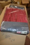 *Montgomery Lined Pencil Pleat Curtains in Red 46” x 54” drop