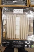 *Sunset Silver Blackout Quilted 3” Tape Curtains 90” x 90” drop