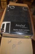 *Beresford Robert Lined Eyelet Curtains in Black 90” x 54” drop