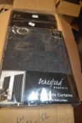 *Beresford Robert Lined Eyelet Curtains in Black 66” x 54” drop
