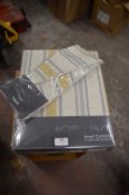 *Montgomery Hove Stripe Lined Pencil Pleat Curtains in Grey & Mustard 90” x 54” drop with Tiebacks