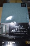 *Four Cavendish Teal Pencil Pleat Curtains 66” x 72” drop