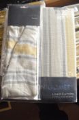 *Montgomery Hove Stripe Lined Curtains in Grey & Mustard 90” x 72” drop with Tiebacks