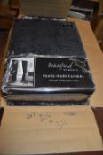 *Beresford Roberts Linton Lined Pencil Pleat Curtains in Black 66” x 72” drop