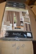 *Beresford Robert Valencia Lined Eyelet Curtains in Mink 66” x 54” drop