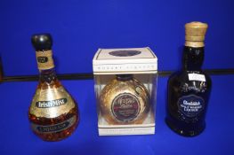 Three 50cl Liqueurs Including Glenfiddich, Irish Mist, and Mozart