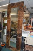 Large Mirror with Animal Hide Frame 220x80cm