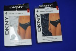 *4 Pairs of DKNY Lady’s Seamless Bikini Briefs Size: M