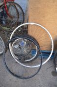 Four Assorted Size Bicycle Wheels