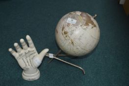 Globe and a Phrenologists Hand