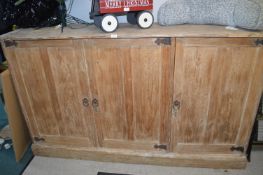 Pine Three Door School Cupboard