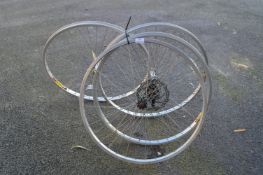 Four Aluminium Bicycle Front Wheels