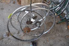 Four Rear Bicycle Wheels