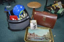 Assorted Items Including Leather Briefcases, Elect