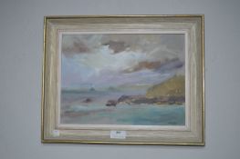 Small Oil on Board Coastal Scene by Pete Carter