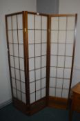 Three Panel Folding Japanese Style Screen