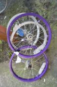 Two Pairs of Kid's Bicycle Wheels