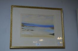 Signed Original Watercolour Coastal Scene by D. Ma