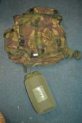 Military Patrol Pack and Sleeping Bag