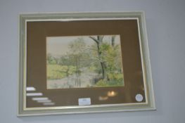 Original Watercolour The Wye at Rowsley by Marian