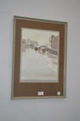 Unsigned Original Watercolour of the River Hull