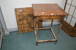1930's Oak Barley Twist Table plus Folding Card Ta