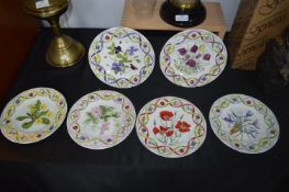 Six Wedgwood Kew Flower Artists Decorative Plates