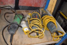 One Hitachi and Two Bosch 110v Angle Grinders