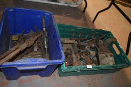 Quantity of Tow Hooks and Balls, Taps and Dies, etc.