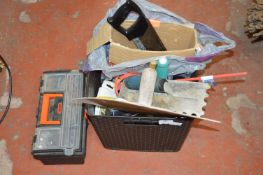 Gardening and Other Tools, and a Toolbox Containing Screws and Nails