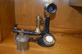 Reproduction Candlestick Telephone and a Vintage B