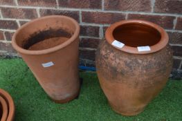 Terracotta Planter and a Tall Plant Pot