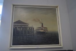 Oil on Board Painting of the Humber Ferry, Lincoln
