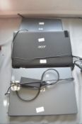 Three Laptops by HP and Acer