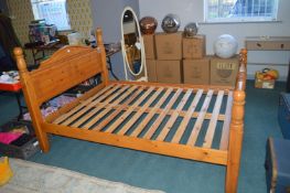 Solid Pine Double Bed Frame 4'6