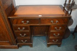 Small Mahogany Effect Leather Topped Writing Desk