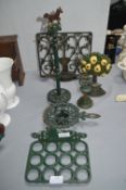 Green Painted Cast Iron Kitchen Items