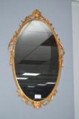 Decorative Gilt Framed Oval Mirror