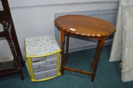 1930's oak Barley Twist Oval Piecrust Occasional T