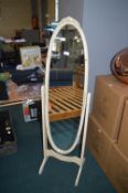 Cream & Gilt Oval Cheval Mirror