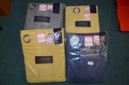 *Four Pairs of Curtina Eyelet Curtains in Ribbed V