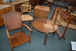 Vintage Oak and Mahogany Furniture Comprising Two