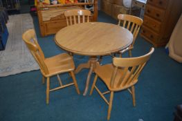 Circular Dining Table with Four Chairs