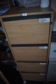 *Four Drawer Foolscap Filing Cabinet in Light Oak Finish