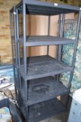 Two Sets of Black Plastic Five Tier Shelfing 80x40